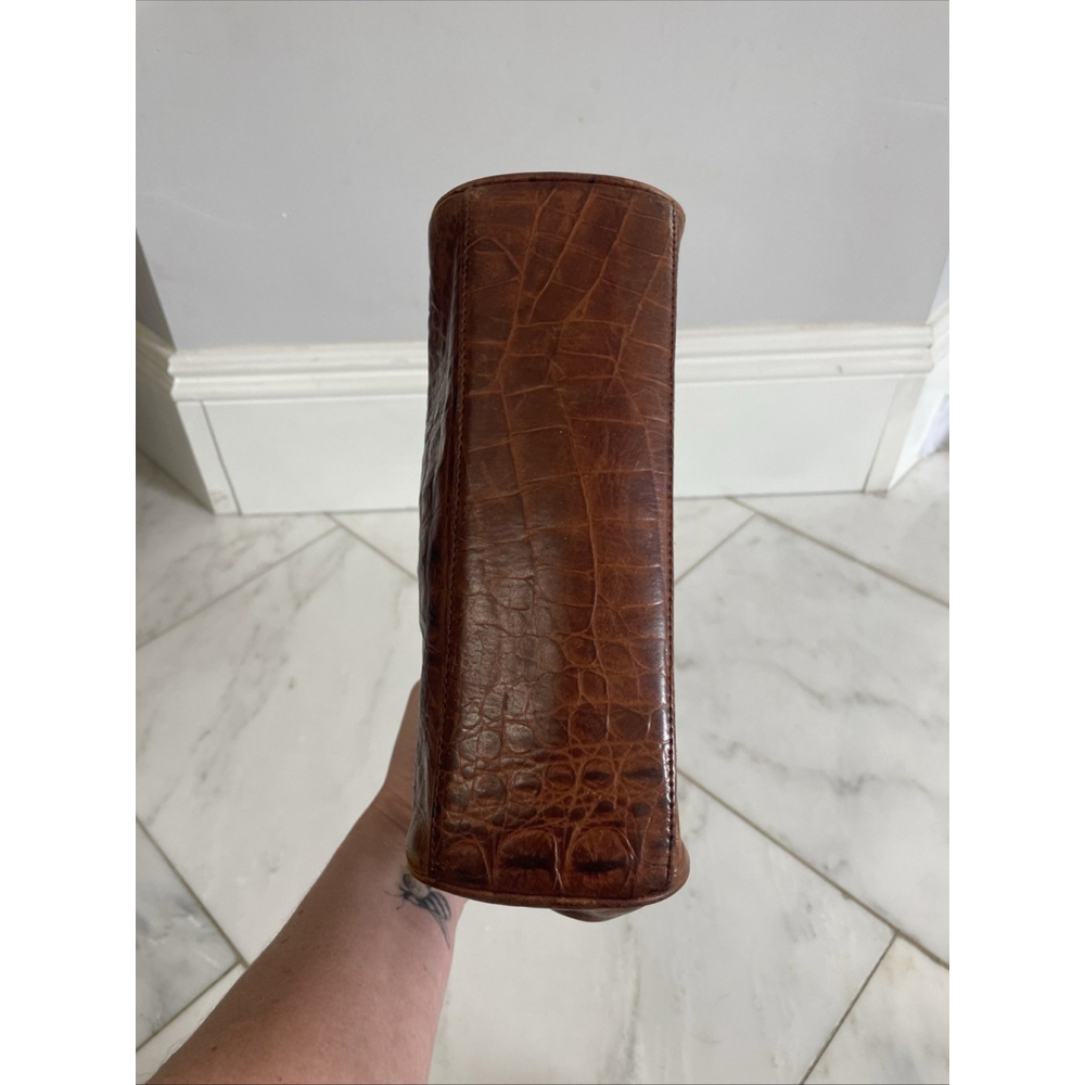 Tano, Brown Crocodile Leather Handbag - Picture 3 of 8